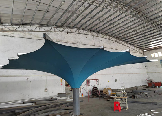 Single Post Large Tulip Umbrella Customized 6*6M Fashionable High Flexibility Shade Structures