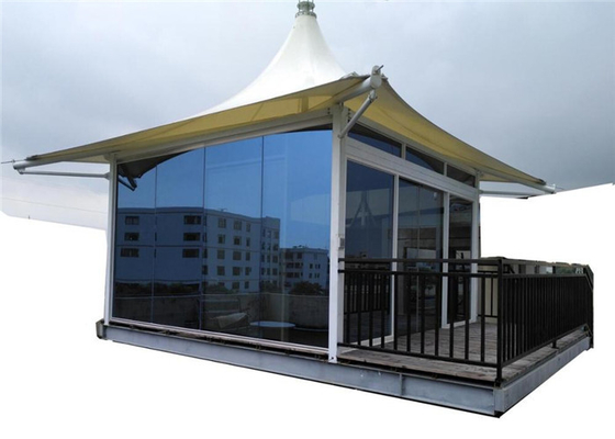 Laminated Glass Luxury Resort Tents Sound Insulation Wall Steel Structure