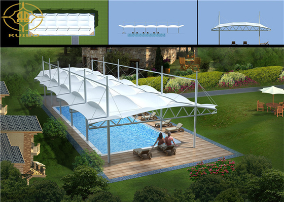 Wavy Cantilever Tensile Membrane Canopy Tensile Fabric Roof Structures