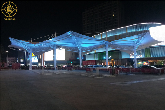 Outsize Tensile Membrane Canopy Customized Size Awning On Shopping Mall
