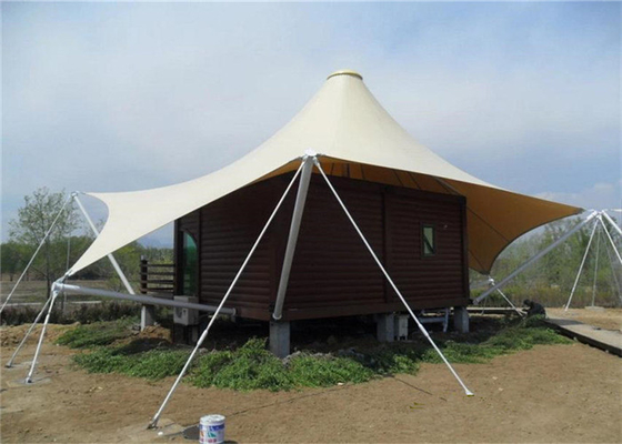 Waterproof Glamping Hotel Tent Flame Retardant Sturdy Steel Frame Structure
