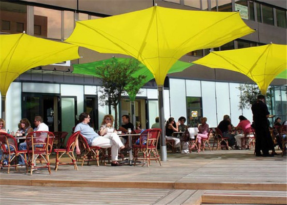 Single Post Large Tulip Umbrella Customized 6*6M Fashionable High Flexibility