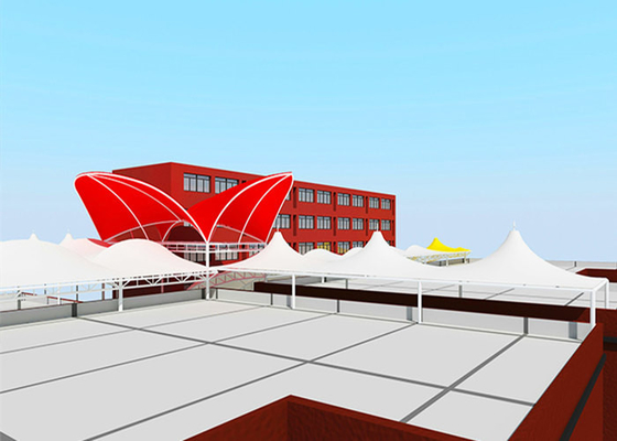 Cable Membrane Structure Permanent Shade Canopy For Hall Roof