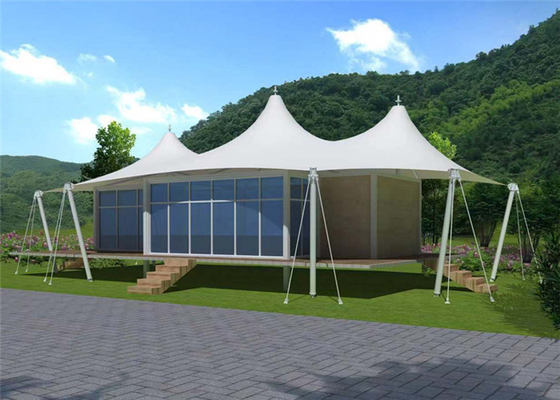 Stretched Cable Membrane Structure Villa Tent / Prefab Houses Sandwich Panel Wall